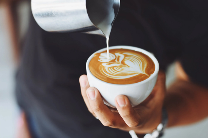 Latte art in a cup