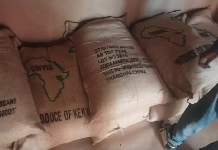 Marked export coffee bags